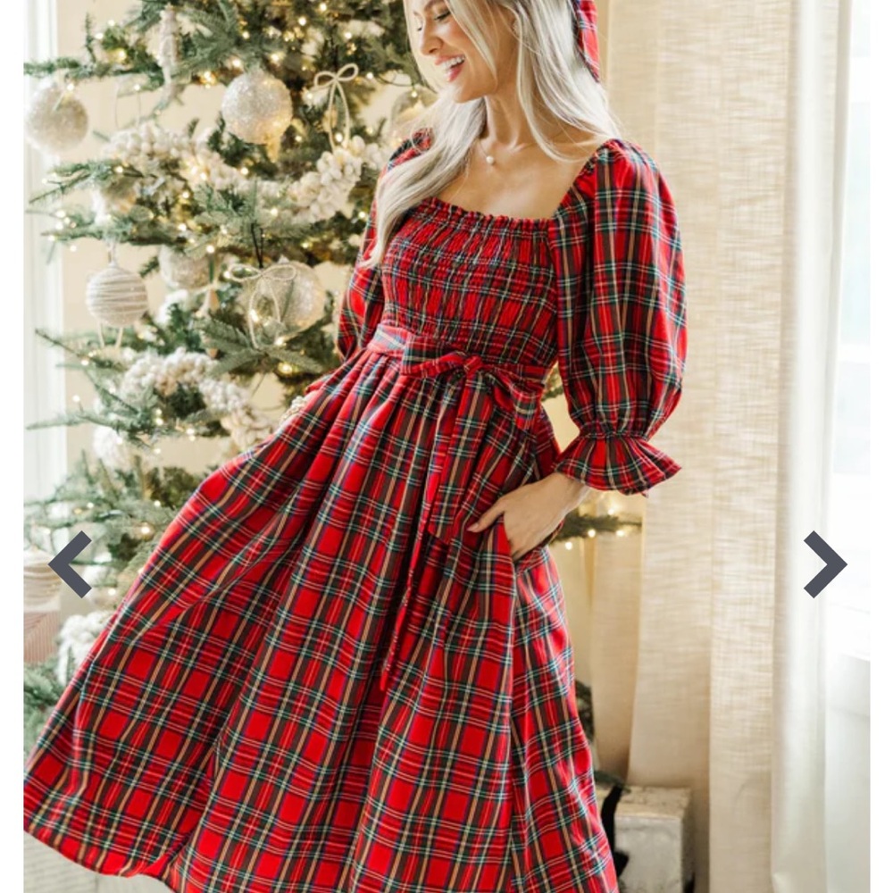 Shop the Mint All I Want Red Tartan Plaid Midi Dress